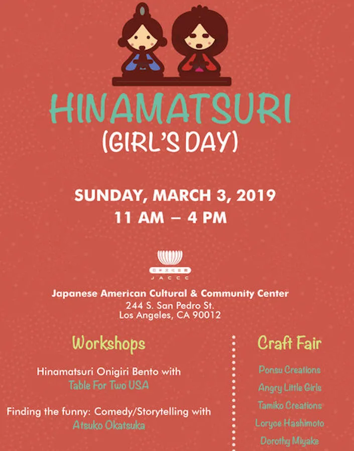 2019 Hinamatsuri (Girl's Day) Workshops and Craft Fair (Sunday) | Japanese-City.com