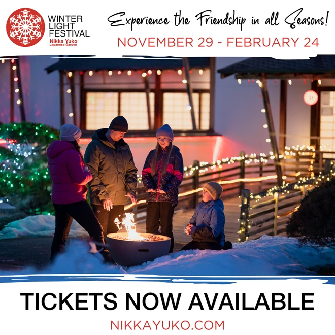 2024-2025: 9th Annual Winter Light Festival Experience (Garden into 4 Sections: Spring, Summer, Autumn & Winter) Nikka Yuko Japanese Garden (Video)