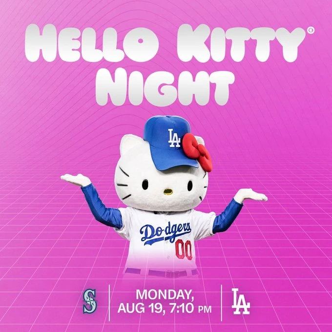 2024 Hello Kitty Returns for Second Night With Los Angeles Dodgers August 19, 2024 | Japanese-City.com