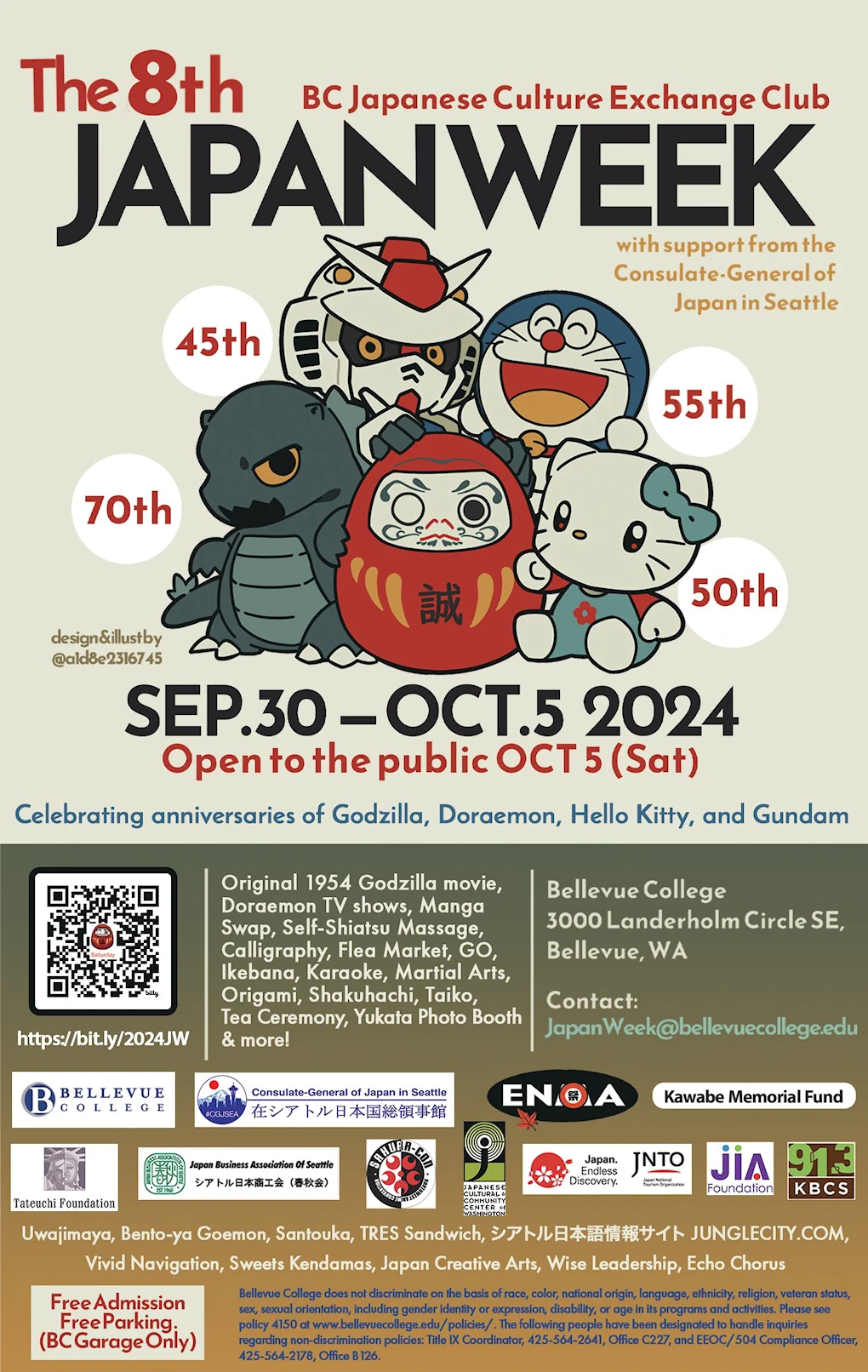 2024: 8th Annual Japan Week: BC Japanese Culture Exchange Club (Open to the Public) Sept 30-Oct 5