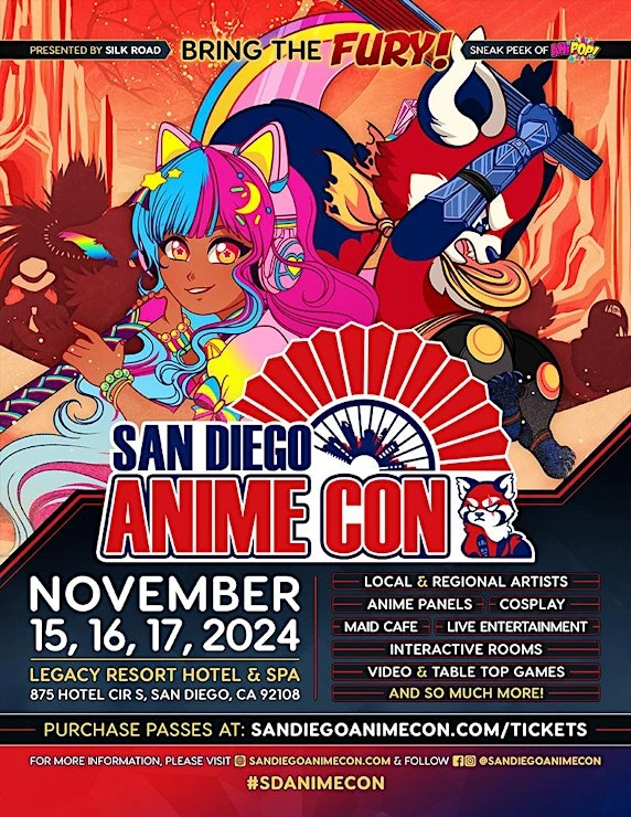 2024 San Diego Anime Convention (November 15, 16, 17, 2024) 3 Days