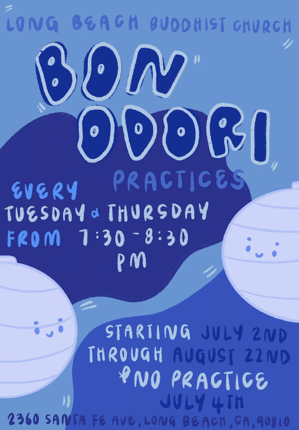 2024 Long Beach Bon Odori Practice at Long Beach Buddhist Church (LBBC) (Tuesday & Thursday)